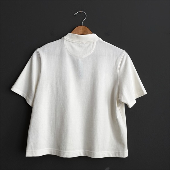 JCrew Polo Shirt Boxy Crop Preppy Resort Golf Quiet Luxury Old Money Vintage S - Picture 11 of 13